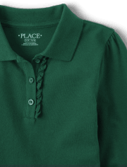 Girls Uniform Ruffle Pique Polo