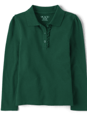 Girls Uniform Ruffle Pique Polo