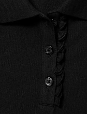 Polo de piqué con volantes de uniforme para niñas