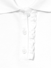 Girls Uniform Ruffle Pique Polo