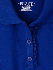Girls Uniform Ruffle Soft Stretch Pique Polo