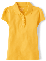 Girls Uniform Ruffle Pique Polo