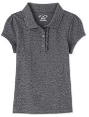 Girls Uniform Ruffle Soft Stretch Pique Polo