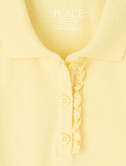 Girls Uniform Ruffle Pique Polo