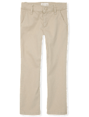 Pantalones chinos ajustados elásticos uniformes para niñas