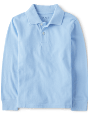 The Childrens Place Baby Boys Toddler Long Sleeve Uniform Polo Smoke 5T