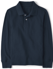 Polo De Pique De Manga Larga Uniforme Para Ninos