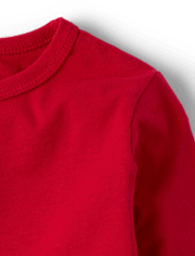 Camiseta básica con capas de uniforme para bebés y niños pequeños