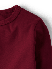 Camiseta básica con capas de uniforme para bebés y niños pequeños