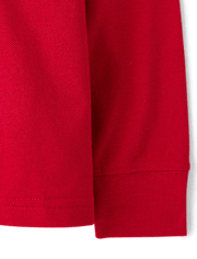 Polo de piqué de manga larga uniforme para bebés y niños pequeños