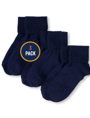 Girls Turn Cuff Socks 3-Pack