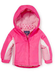 Toddler Girls Colorblock Hooded 3 In 1 Jacket