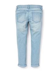 Girls Patch Denim Roll Cuff Super Skinny Jeans