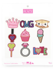 Girls Pink Mixed Shape Sticker Patches 9-Pack