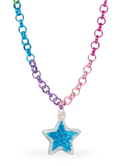 Collar Niña Arco Iris Estrella Azul