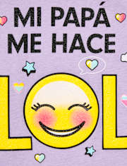 Girls Glitter 'Mi Papa Me Hace LOL' Graphic Tee