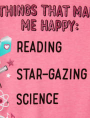 Girls Glitter 'Things That Make Me Happy' List Neon Graphic Tee
