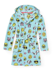 Girls Long Sleeve Emoji Print Hooded Robe | The Children's Place ...