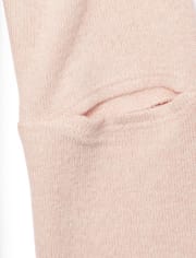 Girls Active Long Elbow Sleeve Embellished Graphic Lightweight Sweater Top