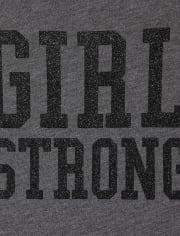 Girls Glitter 'Girl Strong' Graphic Tee