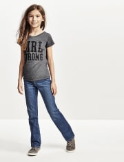 Girls Glitter 'Girl Strong' Graphic Tee