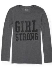Girls Glitter 'Girl Strong' Graphic Tee