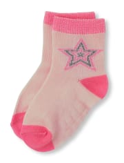 Paquete de 6 calcetines a rayas brillantes para niñas pequeñas