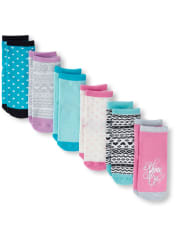 Paquete de 6 calcetines midi con estampado mixto para niñas pequeñas