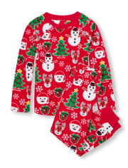 Unisex Kids Christmas Top And Pants Glacier Fleece Pajamas