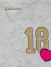 Girls Embellished Patch Graphic Top
