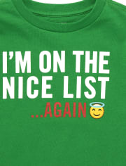 Toddler Boys 'I'm On The Nice List Again' Graphic Tee