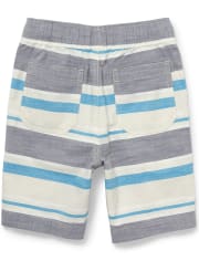 Shorts deportivos sin cierres a rayas para niños
