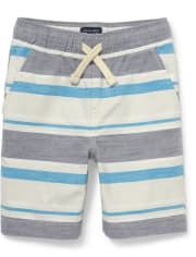 Shorts deportivos sin cierres a rayas para niños