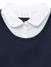 Robe 2 en 1 Uniforme Ponte Knit pour toute-petite fille