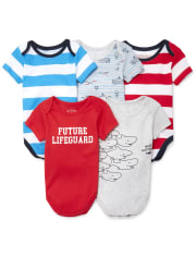 Baby Boys 'Future Lifeguard' Print Bodysuit 5-Pack