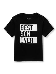 T-shirt graphique assorti « Best Son Ever » à manches courtes pour tout-petits garçons