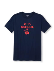 T-shirt graphique assorti « Old School » à manches courtes pour homme papa et moi