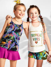 Girls Matchables Print Drapey Knit Shorts