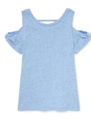 Girls Cold Shoulder Cut Out Top