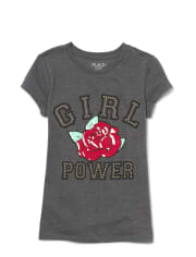 Camiseta con gráfico a juego de rosas con purpurina Mami y yo para niñas