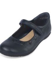 Zapatos Mary Jane con corte de flores para niñas