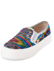 sequin slip on sneakers