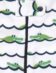 Baby And Toddler Boys Gator Snug Fit Cotton One Piece Pajamas 3-Pack
