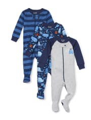 Baby And Toddler Boys Dad Snug Fit Cotton One Piece Pajamas 3-Pack