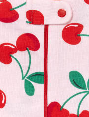 Pijama de una pieza de algodón con ajuste ceñido de frutas para bebés y niñas pequeñas, paquete de 3