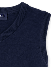 Chaleco de suéter con cuello en V de uniforme para niños