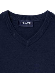 Chaleco de suéter con cuello en V de uniforme para niños
