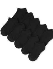 Unisex Kids Cushioned Ankle Socks 10-Pack | The Children's Place CA - BLACK