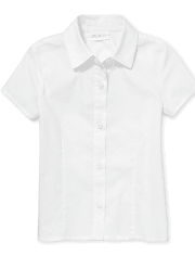 Camisa con botones de popelina de uniforme para niñas