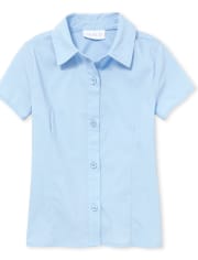 Girls Uniform Poplin Button Up Shirt